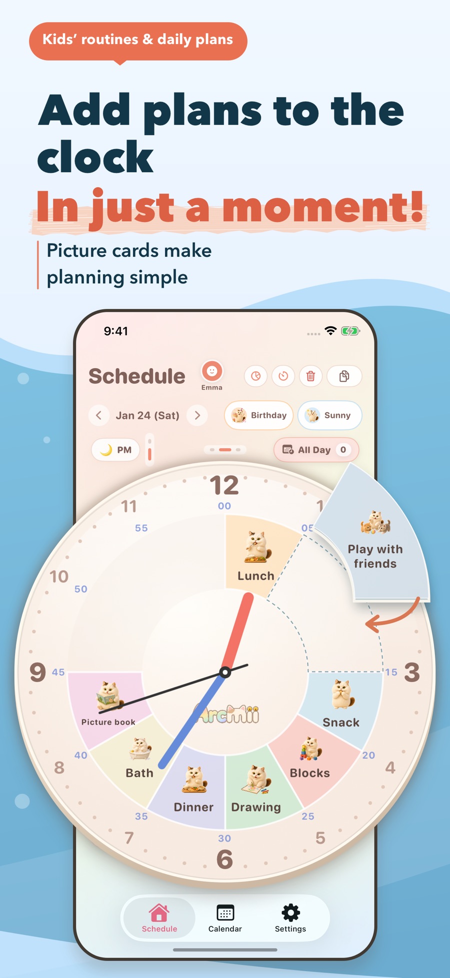 Arcmii: See the day on a clock
