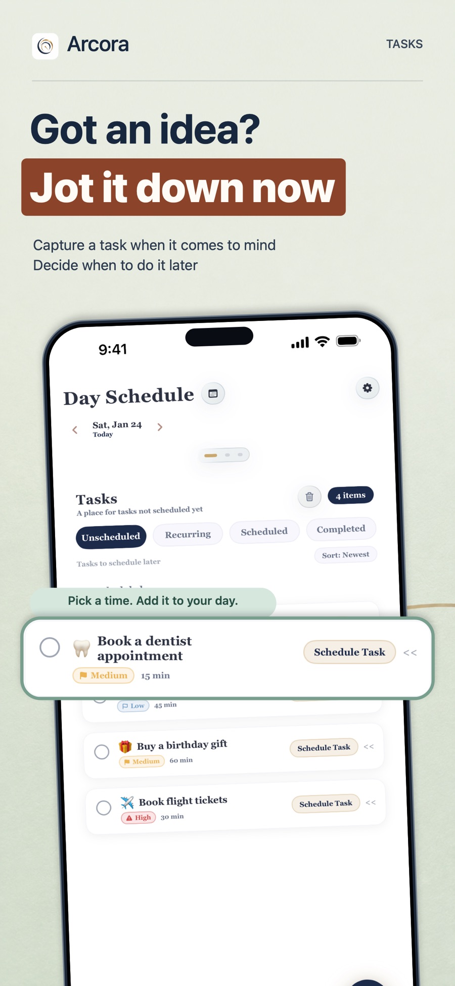 Arcora: Unscheduled tasks, together