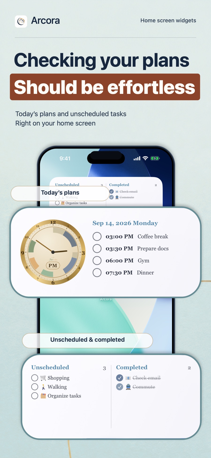 Arcora: Widgets