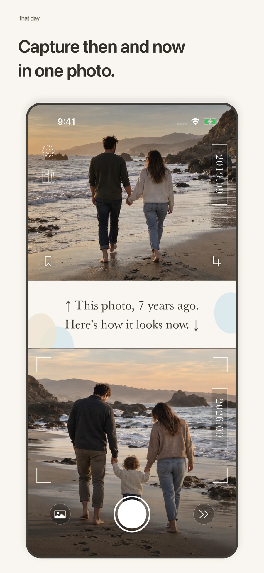 Then and now, together
