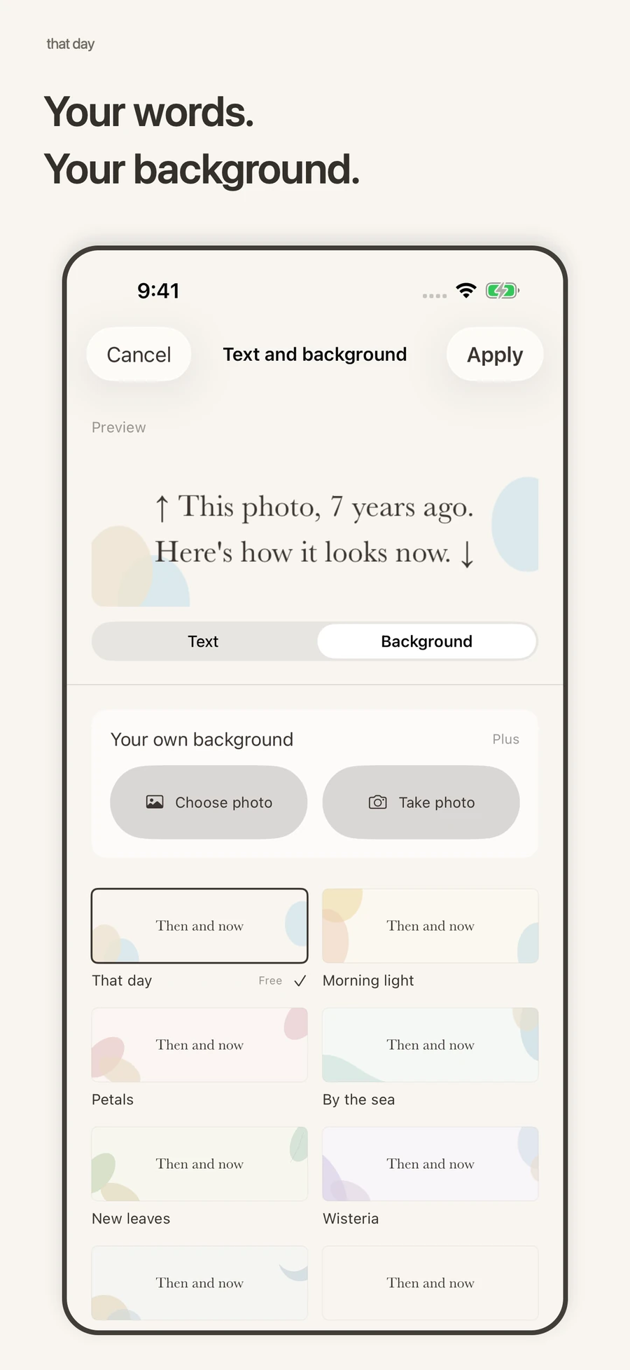 Your words, your background